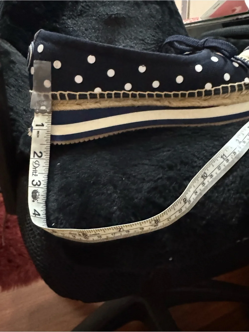 Tory Burch Navy Polka Dot Espadrille Sneakers